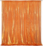 6FT x 8FT Orange Sequin Photography Backdrop Curtain for Halloween Party Decoration in 6x8 ft in Orange