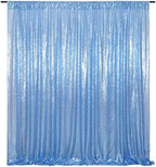 6FT x 8FT Sequin Photography Backdrop Curtain for Party Decoration, Baby Blue in 6x8 ft in Baby Blue