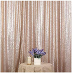6FT x 8FT Sequin Photography Backdrop Curtain for Party Decoration, Champagne in 6x8 ft in Champagne