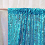 6FT x 8FT Turquoise Sequin Photography Backdrop Curtain for Party Decoration in 6x8 ft in Turquoise, alternate view 4