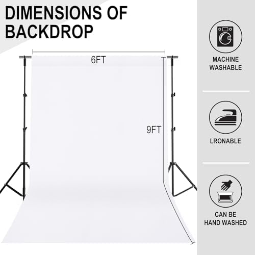 6FTx9FT White Backdrop Background for Photography Photoshoot, alternate view 4