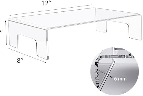 6mm Thickness Clear Acrylic Display Riser with Tray Handles in Clear, alternate view 2