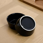 6oz Black Ceramic Chips and Dip Serving Platter For Olive Cracker Tray, Small 4Inch Bowls Cranberry Sauce Relish, alternate
