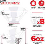 6oz Clear Plastic Serving Bowls (8 Pack) Small Disposable Candy Dishes, Buffet Containers for Chips, Popcorn, alternate view