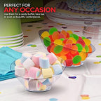 6oz Clear Plastic Serving Bowls (8 Pack) Small Disposable Candy Dishes, Buffet Containers for Chips, Popcorn, alternate view