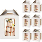 6Pack Tall cake boxes for tier cakes 12x12x14 Inch with 6 Windows in 12x12x14 Inch in white-6win-6P-12inch