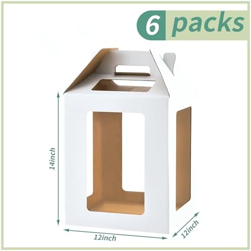 6Pack Tall cake boxes for tier cakes 12x12x14 Inch with 6 Windows in 12x12x14 Inch in white-6win-6P-12inch, alternate view 2
