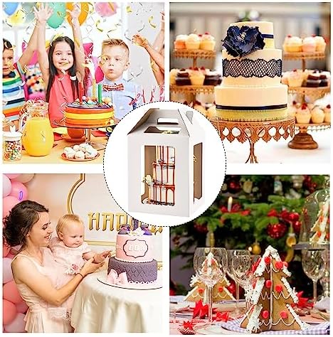 6Pack Tall cake boxes for tier cakes 12x12x14 Inch with 6 Windows in 12x12x14 Inch in white-6win-6P-12inch, alternate view 4