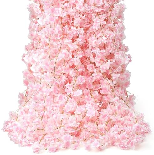 6PC 35.4FT Cherry Blossom Flowers Garland Vine for Decoration