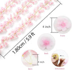 6PC 35.4FT Cherry Blossom Flowers Garland Vine for Decoration, alternate view 3
