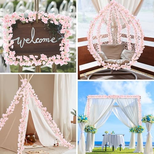 6PC 35.4FT Cherry Blossom Flowers Garland Vine for Decoration, alternate view 5