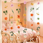 6Pcs 36Ft Wildflower Garland with Bow Hanging Flower Wall Backdrop, alternate view 2