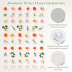 6Pcs 36Ft Wildflower Garland with Bow Hanging Flower Wall Backdrop, alternate view 6