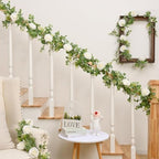 6Pcs 39Ft Artificial Eucalyptus Garlands with Flowers Roses, alternate view 4