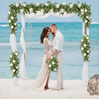 6Pcs 39Ft Artificial Eucalyptus Garlands with Flowers Roses, alternate view 5