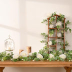 6Pcs 39Ft Artificial Eucalyptus Garlands with Flowers Roses, alternate view 6