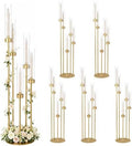 6PCS 5 Arm Gold Candle Holders for Wedding Table Centerpieces,39.37'' Tall in Gold