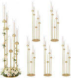 6PCS 5 Arm Gold Candle Holders for Wedding Table Centerpieces,39.37'' Tall in Gold