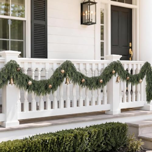 6PCS 9FT Christmas Cedar Garland Realistic Thick Soft Christmas Decorations, alternate view 2