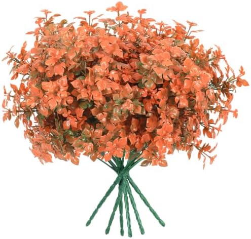 6Pcs Artificial Fall Plants Monstera Leaves Bush Autumn Greenery