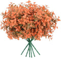 6Pcs Artificial Fall Plants Monstera Leaves Bush Autumn Greenery
