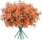 6Pcs Artificial Fall Plants Monstera Leaves Bush Autumn Greenery