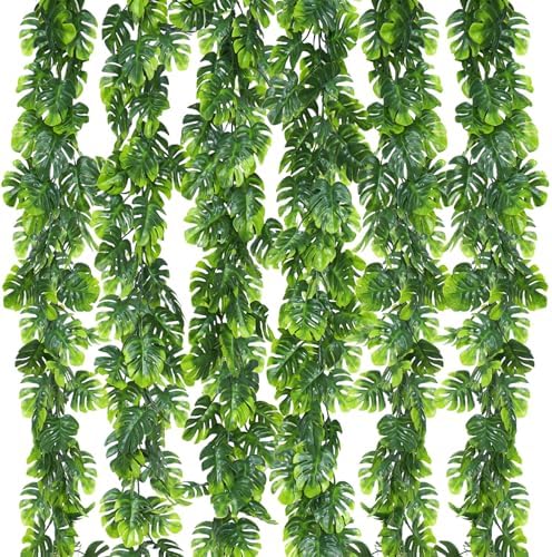 6Pcs Artificial Monstera Leaf Vines 5.6Ft Greenery Garland