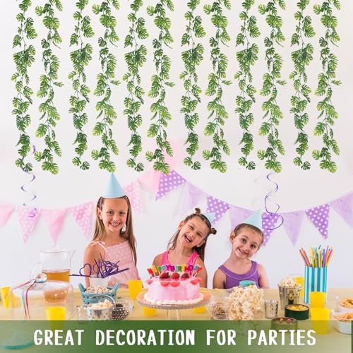 6Pcs Artificial Monstera Leaf Vines 5.6Ft Greenery Garland, alternate view 2