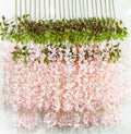 6pcs Artificial Wisteria Flowers 3.6 Feet/Piece Pink Dense Artificial Fake Wisteria Vine Ratta Hanging Garland
