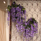 6pcs Artificial Wisteria Flowers 3.6 Feet/Piece Purple Dense Artificial Fake Wisteria Vine Ratta Hanging Garland, alternate