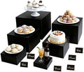 6PCS Black Acrylic Buffet Display Risers 3in to 8in in white