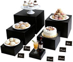6PCS Black Acrylic Buffet Display Risers 3in to 8in in white