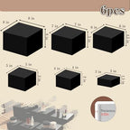 6PCS Black Acrylic Buffet Display Risers 3in to 8in in white, alternate view 2