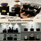 6PCS Black Acrylic Buffet Display Risers 3in to 8in in white, alternate view 6
