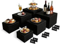 6PCS Black Acrylic Buffet Display Risers 5in to 10in in white