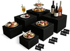 6PCS Black Acrylic Buffet Display Risers 5in to 10in in white