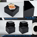 6Pcs Black Buffet Risers Acrylic Boxes Display Risers Food Risers for Buffet Table Display Riser for Platter, alternate view
