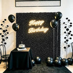 6PCS Black Flower Backdrop Halloween Artificial Flower Wall Panels 24"×16", alternate view 2