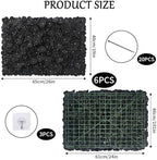 6PCS Black Flower Backdrop Halloween Artificial Flower Wall Panels 24"×16", alternate view 3