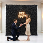 6PCS Black Flower Backdrop Halloween Artificial Flower Wall Panels 24"×16", alternate view 7