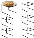 6PCS Black Metal Pizza Stands for Tables- Pizza Pan Riser Rack Holder- Food Display Riser Stands for Party