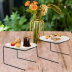 6PCS Black Metal Pizza Stands for Tables- Pizza Pan Riser Rack Holder- Food Display Riser Stands for Party, alternate view 6