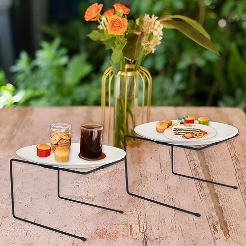 6PCS Black Metal Pizza Stands for Tables- Pizza Pan Riser Rack Holder- Food Display Riser Stands for Party, alternate view 6