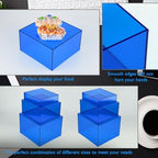6Pcs Blue Buffet Risers Acrylic Boxes Display Risers Food Risers for Buffet Table Display Riser for Platter, alternate view 4