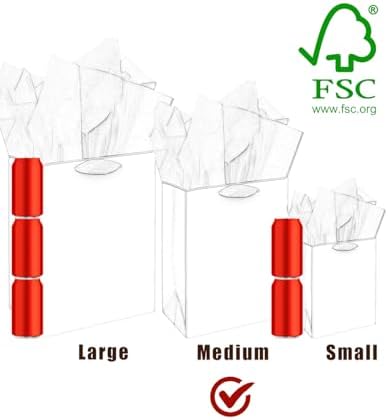 6PCS Brown Tone Flowers Gift Bags with Tissue Paper Handles Medium Size Bags( Tissue Paper ) in 1 Count (Pack of, alternate