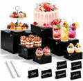 6Pcs Buffet Risers, Acrylic Food Risers, Buffet Table Risers and Stand Shelf Desktop Display for Party Catering