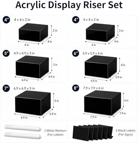 6Pcs Buffet Risers, Acrylic Food Risers, Buffet Table Risers and Stand Shelf Desktop Display for Party Catering, alternate