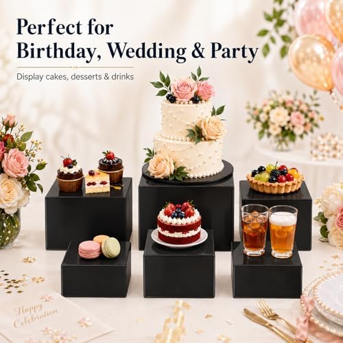 6Pcs Buffet Risers, Acrylic Food Risers, Buffet Table Risers and Stand Shelf Desktop Display for Party Catering, alternate