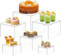6PCS Buffet Risers, Acrylic Food Risers for Buffet Table, Nesting Risers Display Stand Shelf for Party Catering