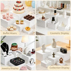 6Pcs Buffet Risers and Display Stands White Cube 3-8 Inch Set in white, alternate view 6